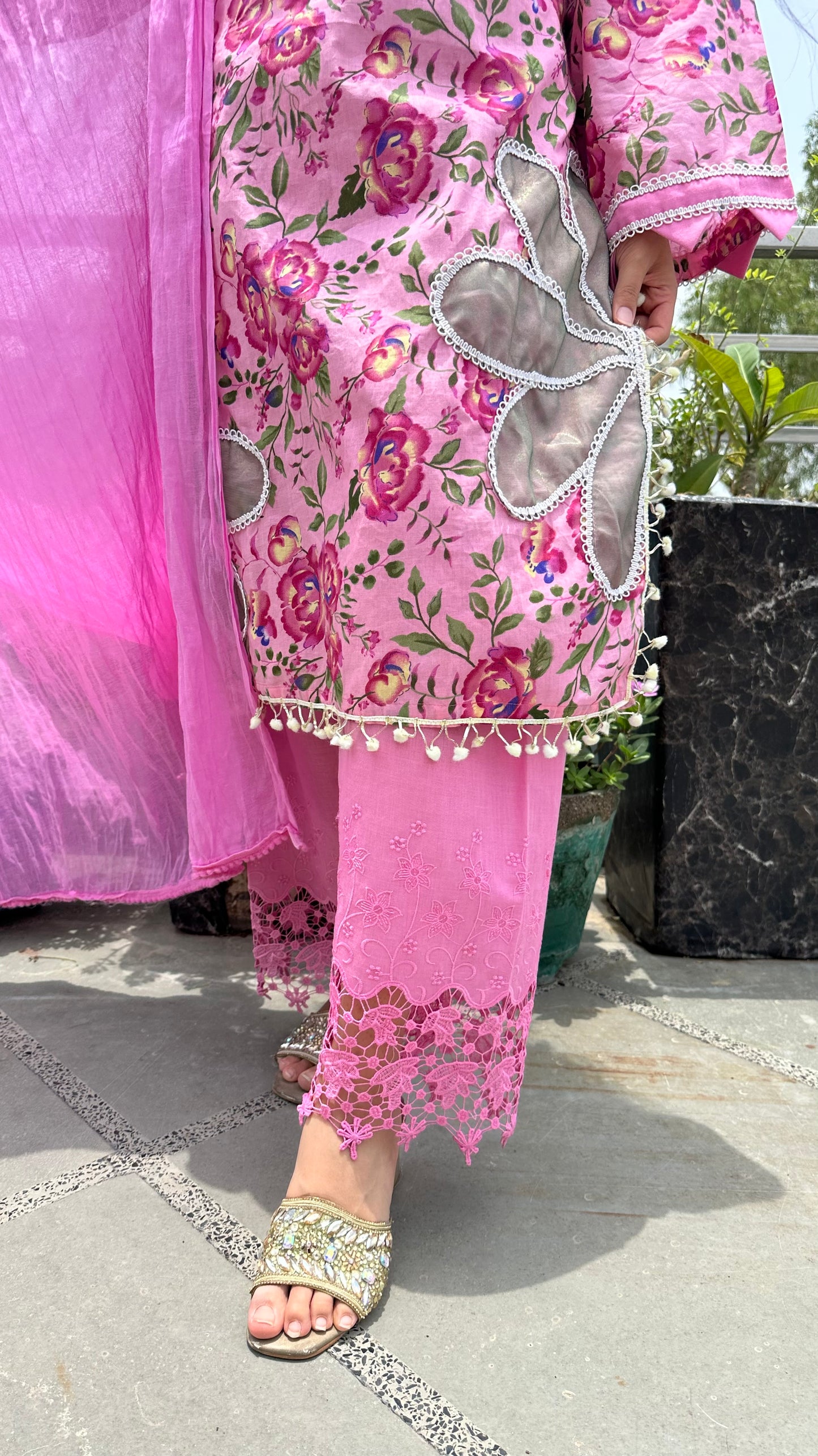 FLORAL COTTON PINK SET
