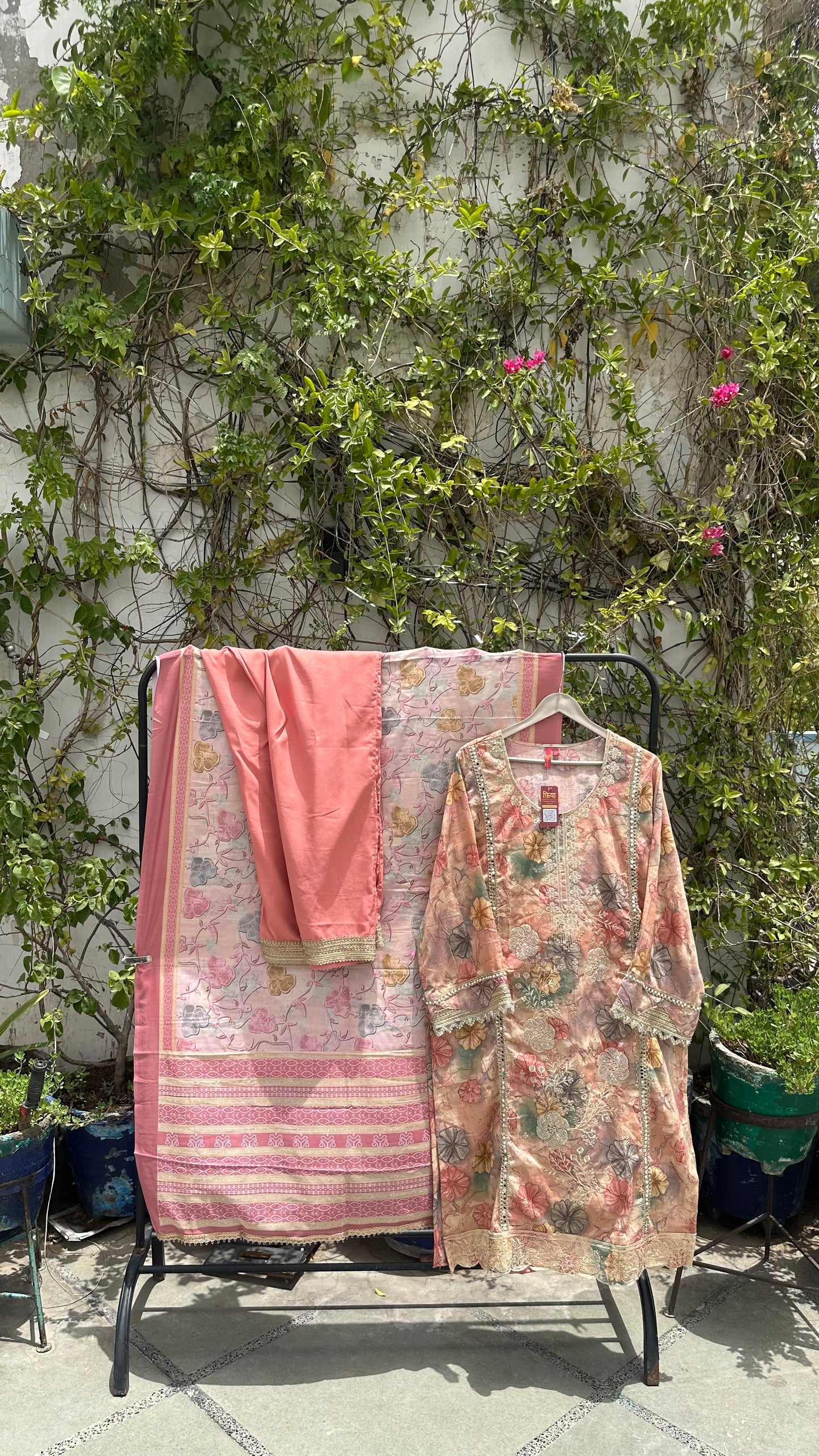 RAYON PASTEL HAND EMBROIDERED SET