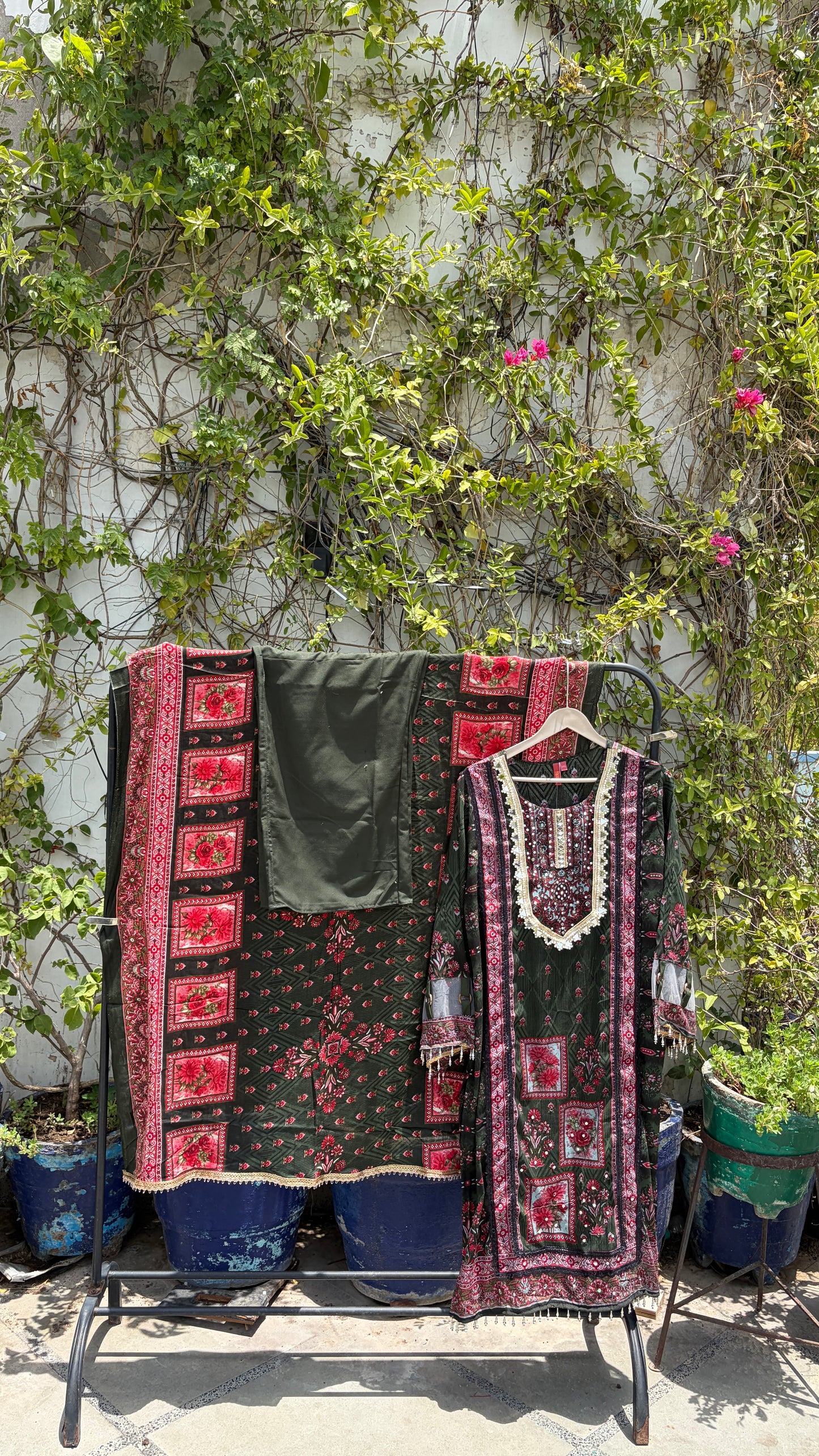 RAYON LACE WORK SET