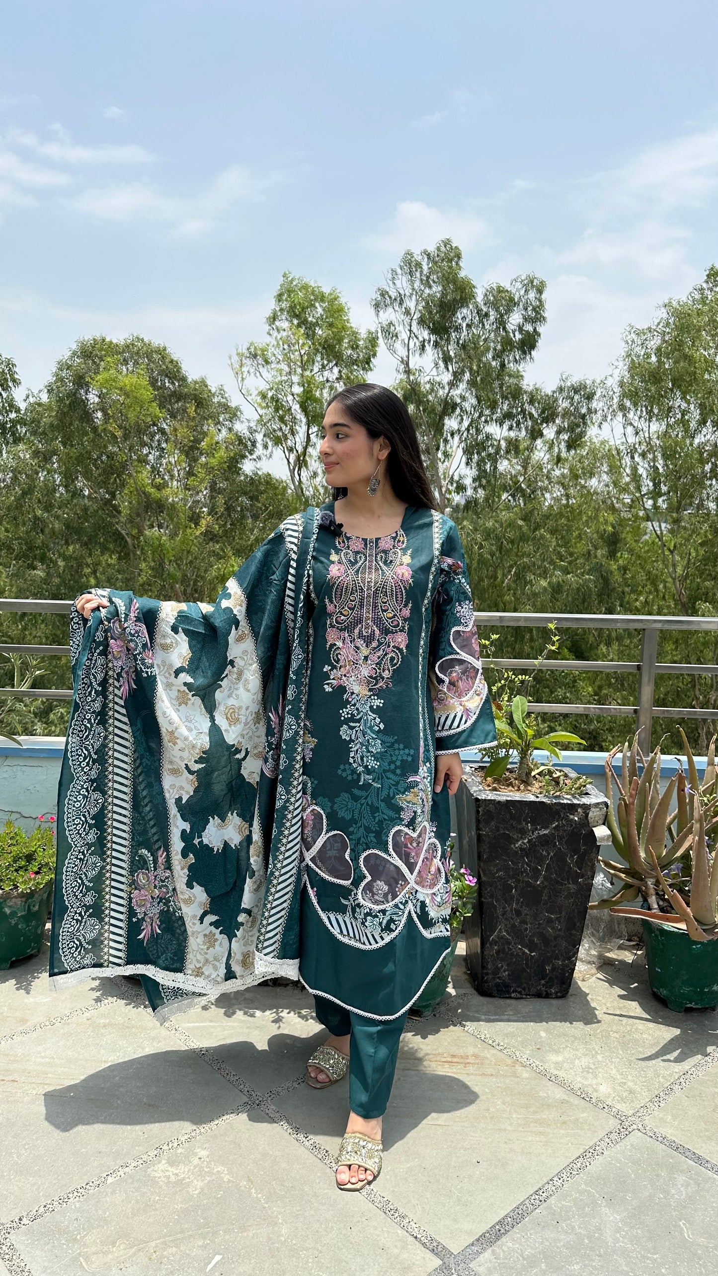INDO COTTON TEAL SET