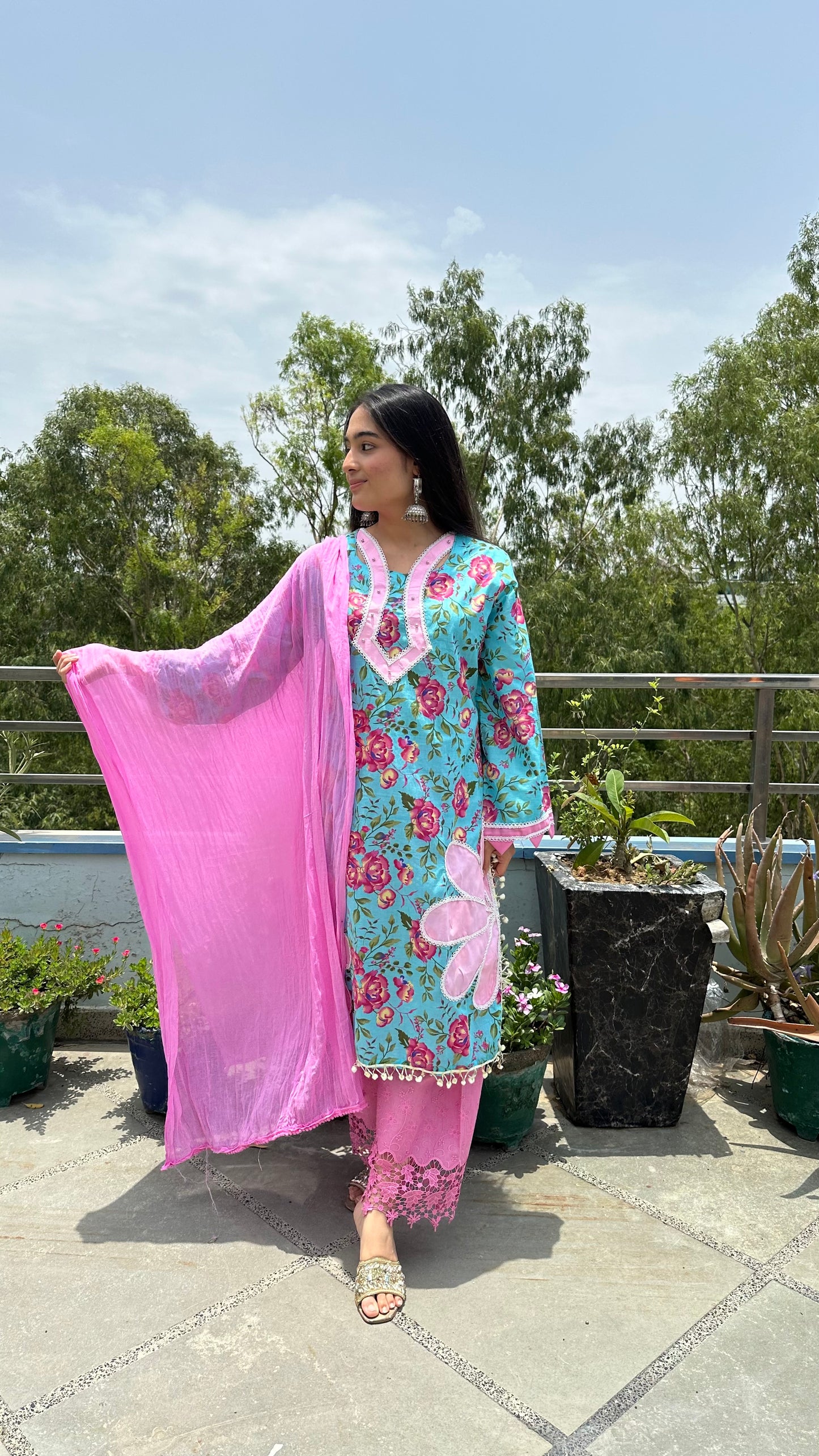 FLORAL COTTON BLUE SET