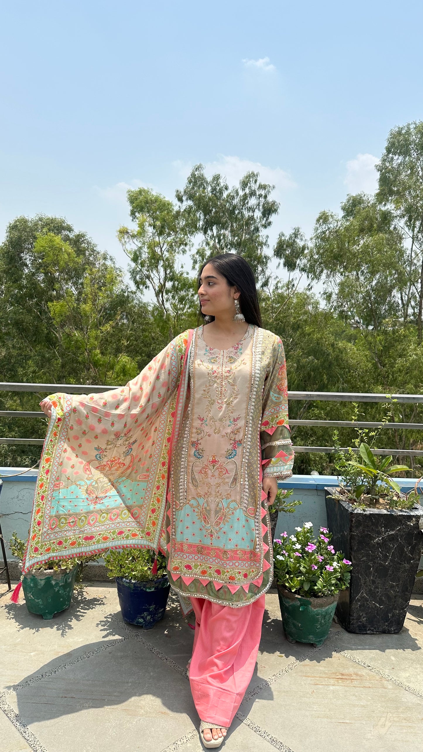 MUSLIN BEIGE PINK SET
