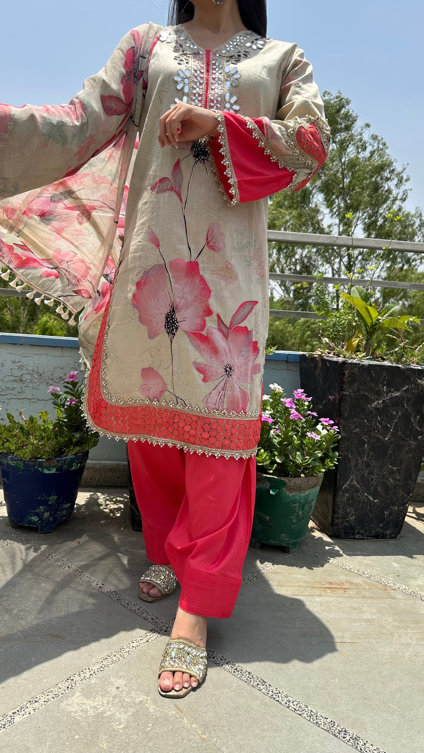 CREAM MIRROR FARSHI SETS