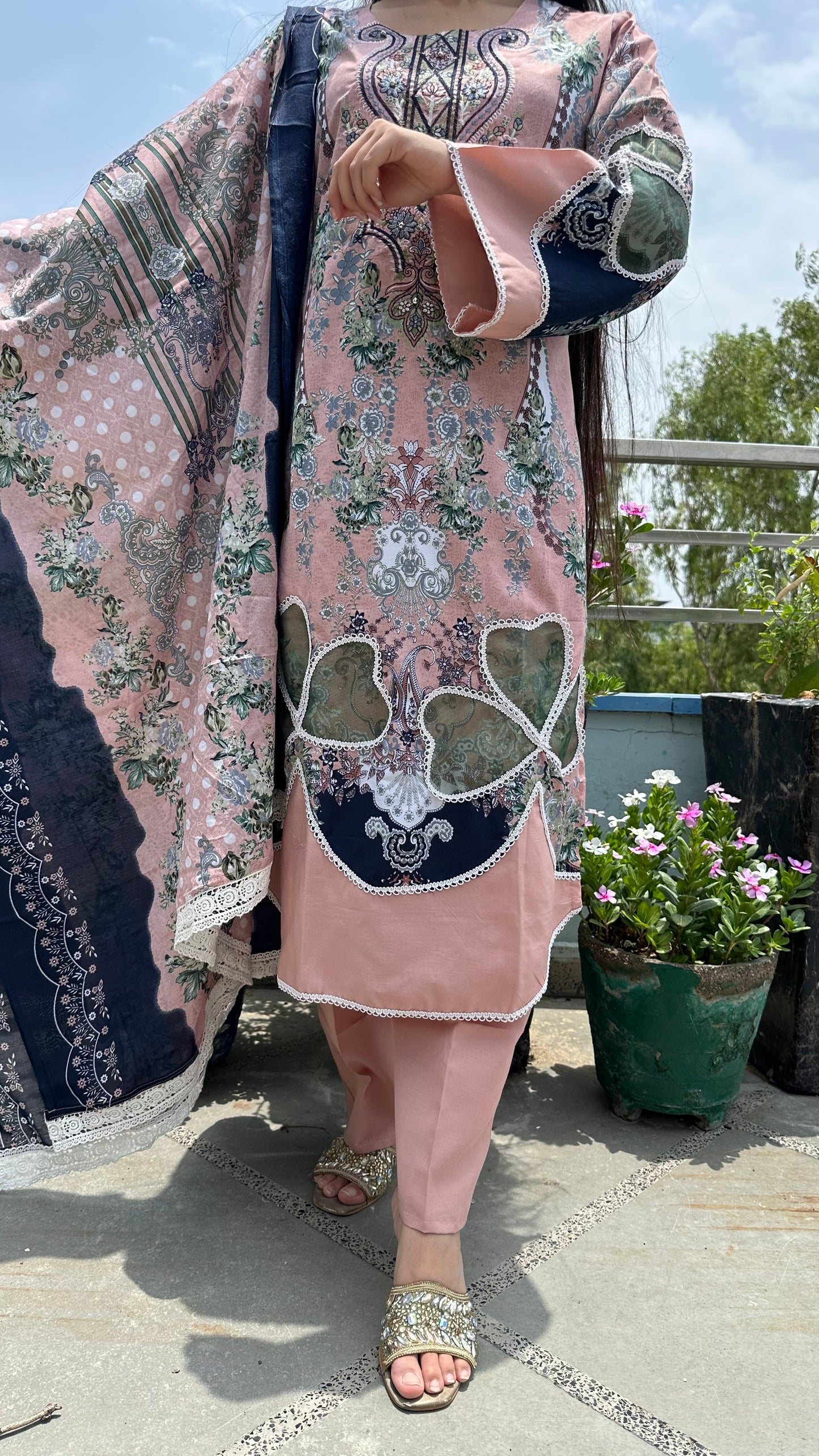 INDO COTTON PEACH SET