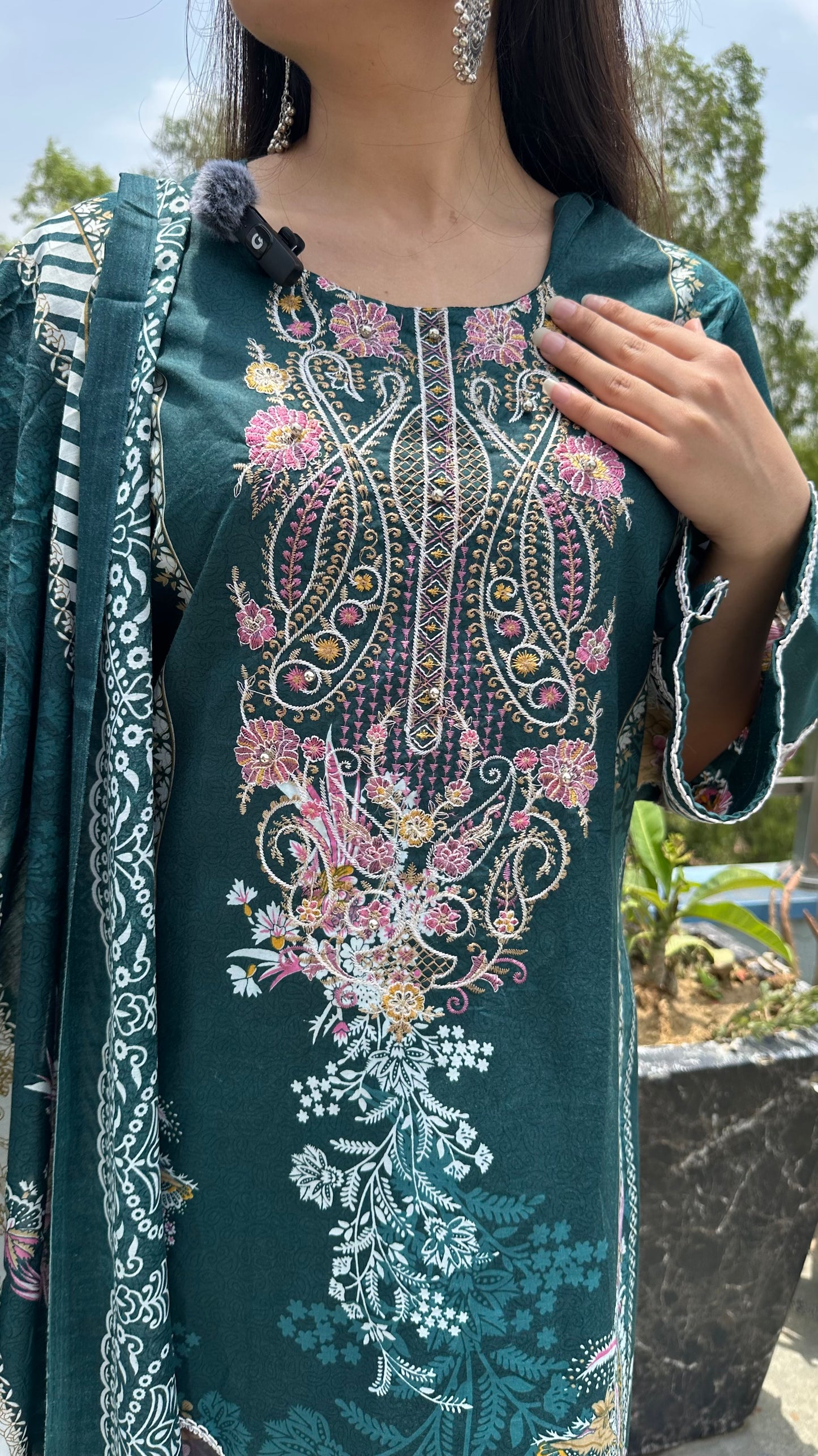INDO COTTON TEAL SET