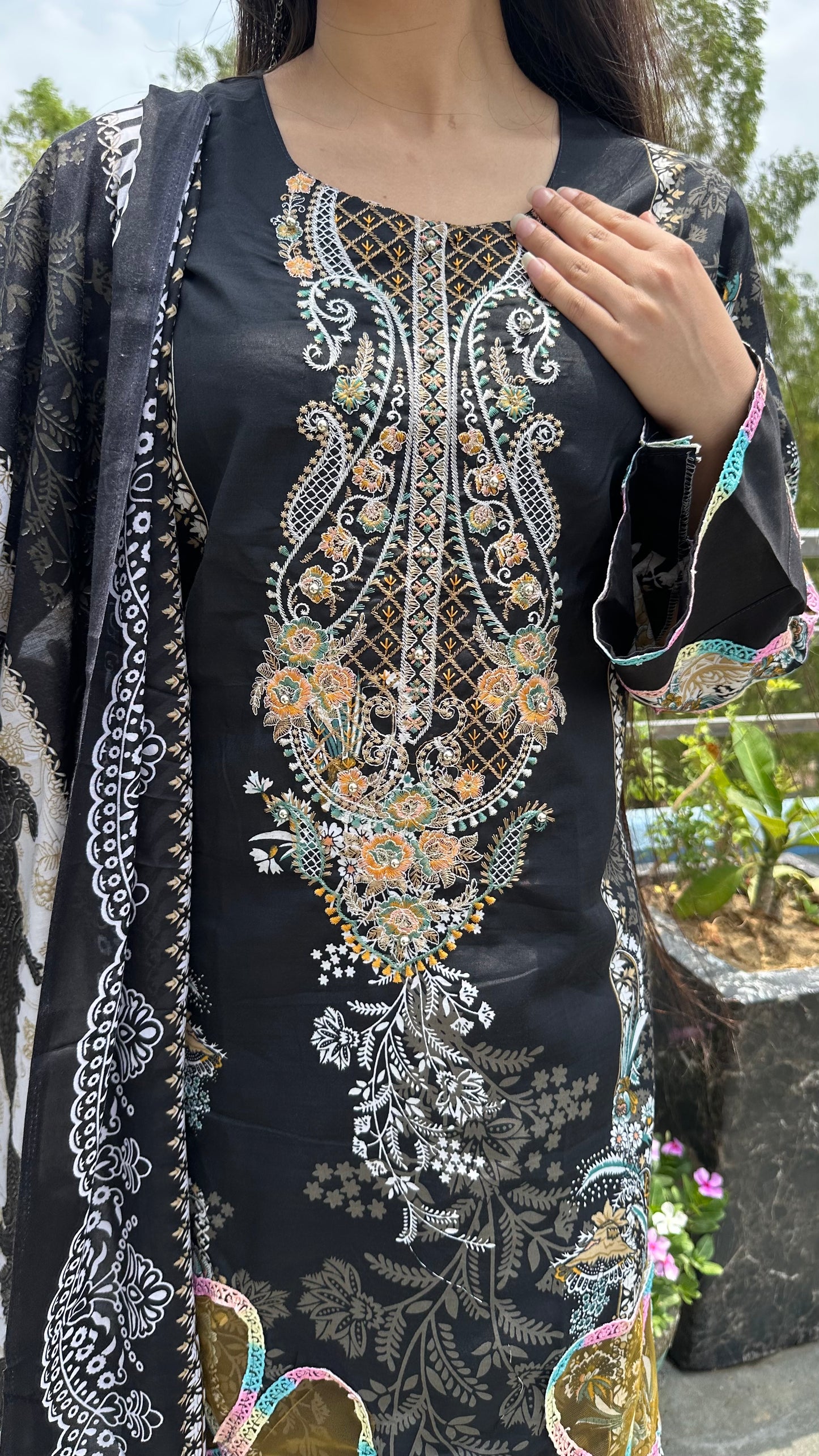 INDO COTTON BLACK SET