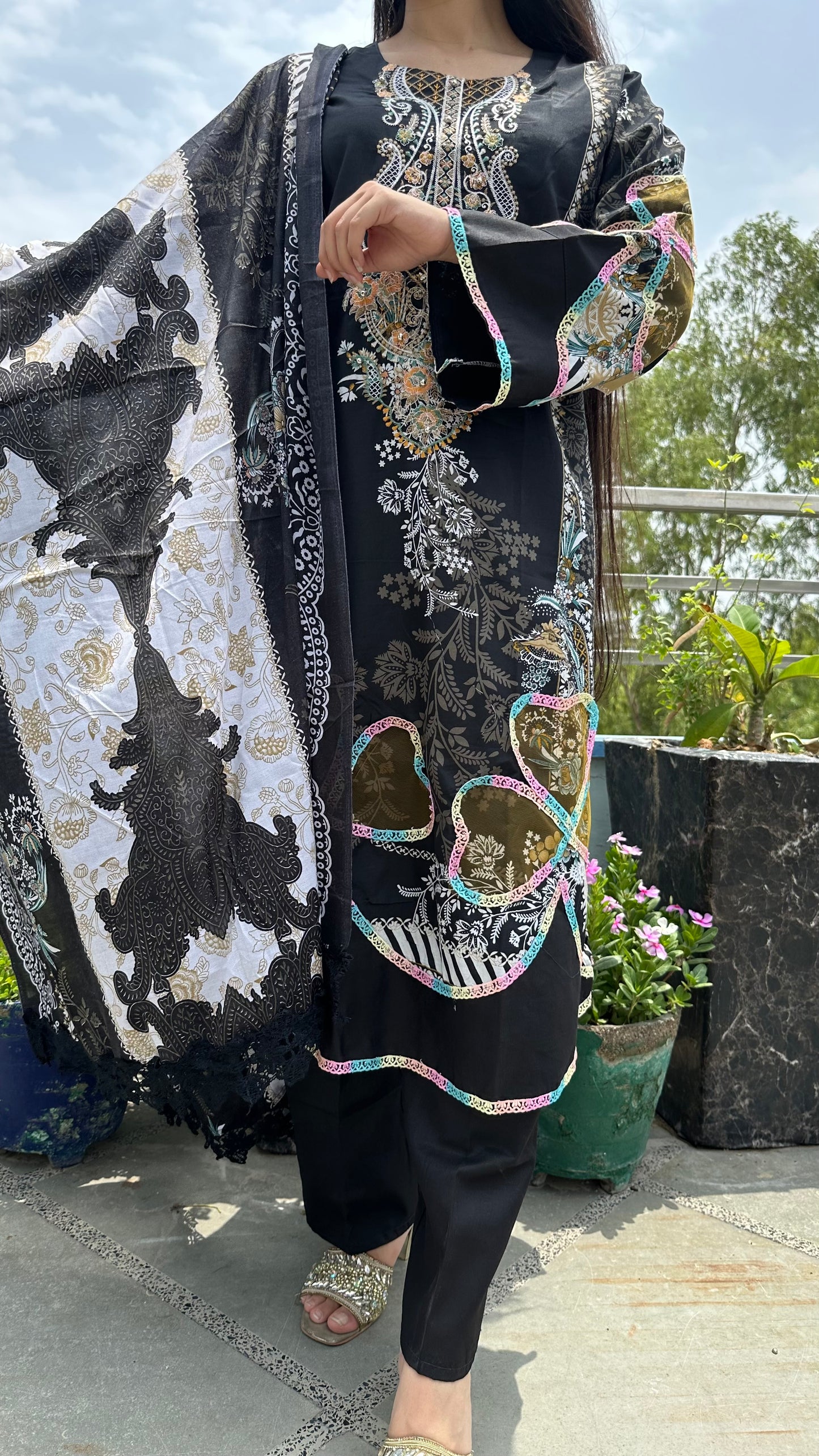 INDO COTTON BLACK SET