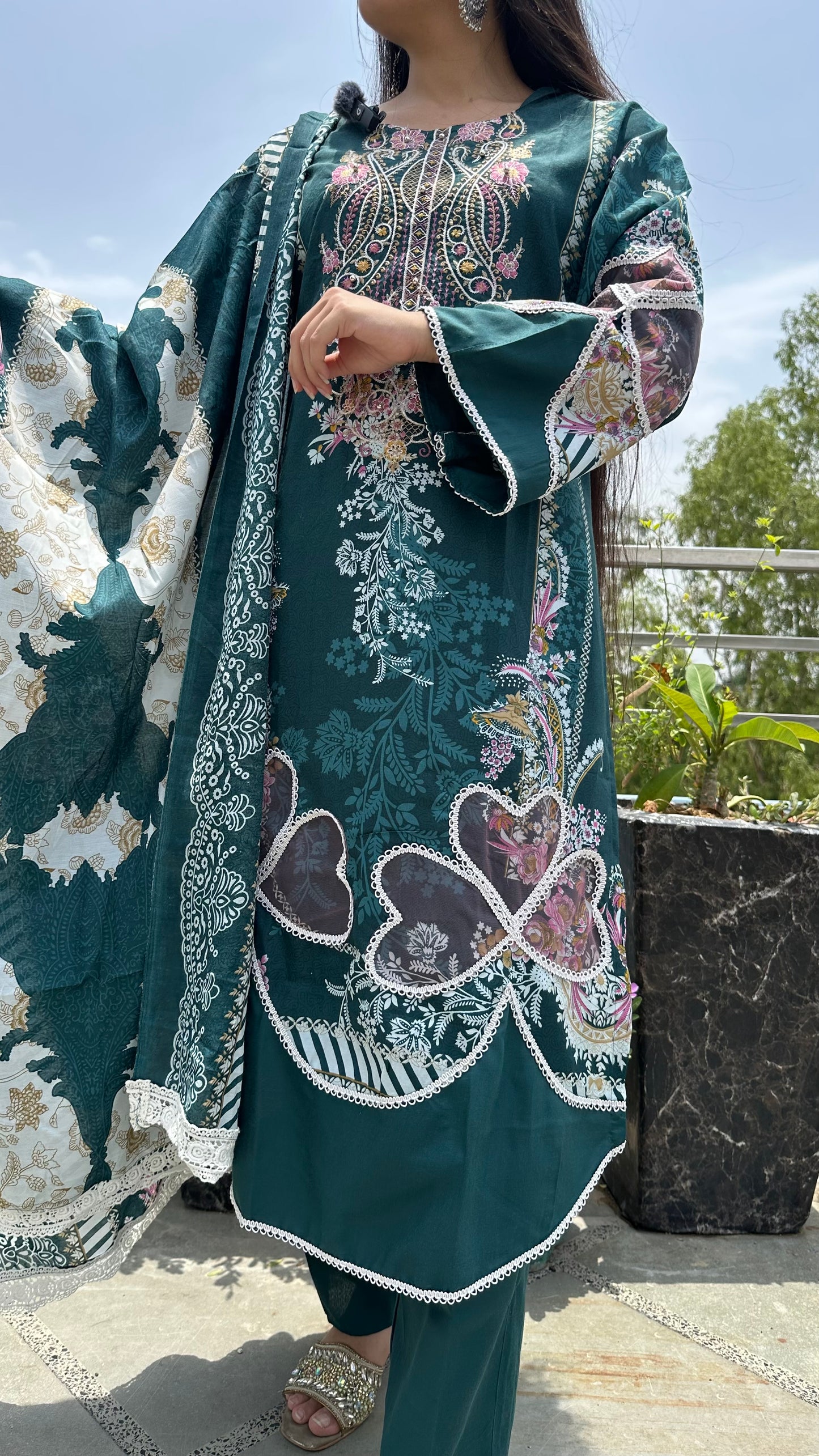 INDO COTTON TEAL SET