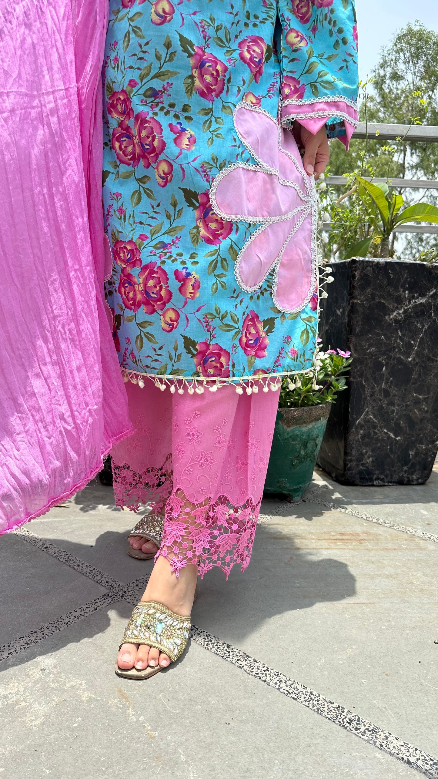 FLORAL COTTON BLUE SET