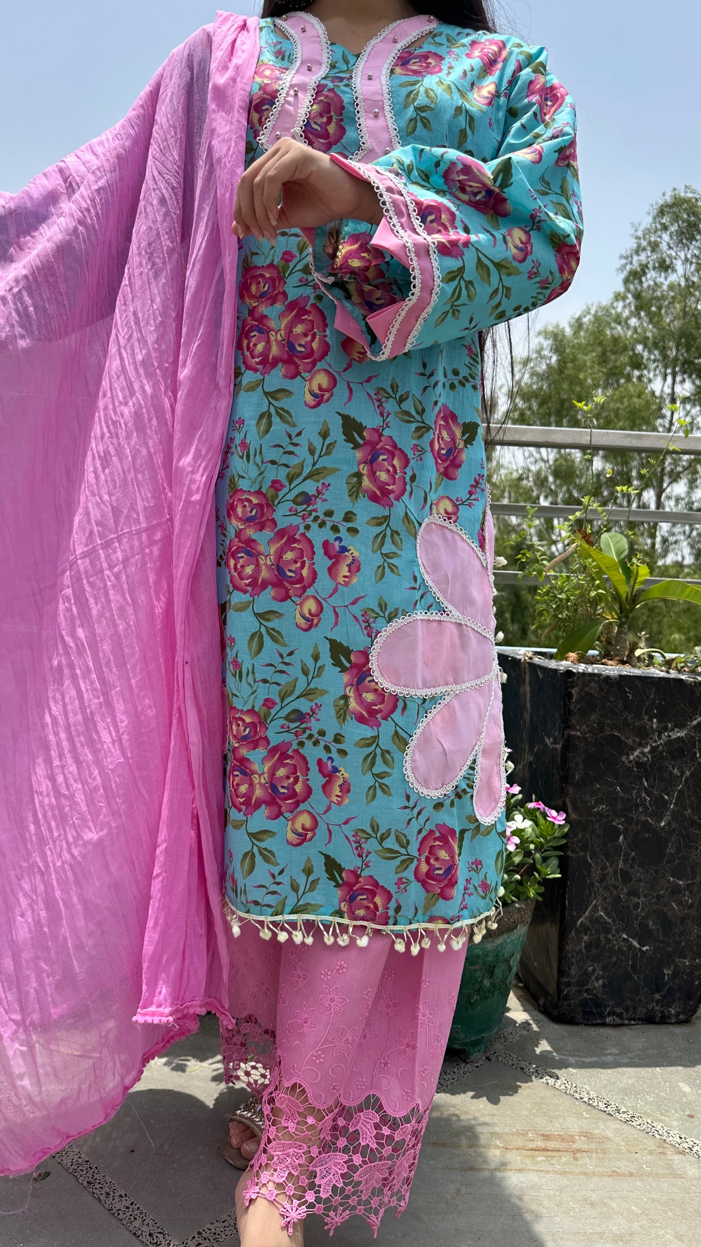 FLORAL COTTON BLUE SET