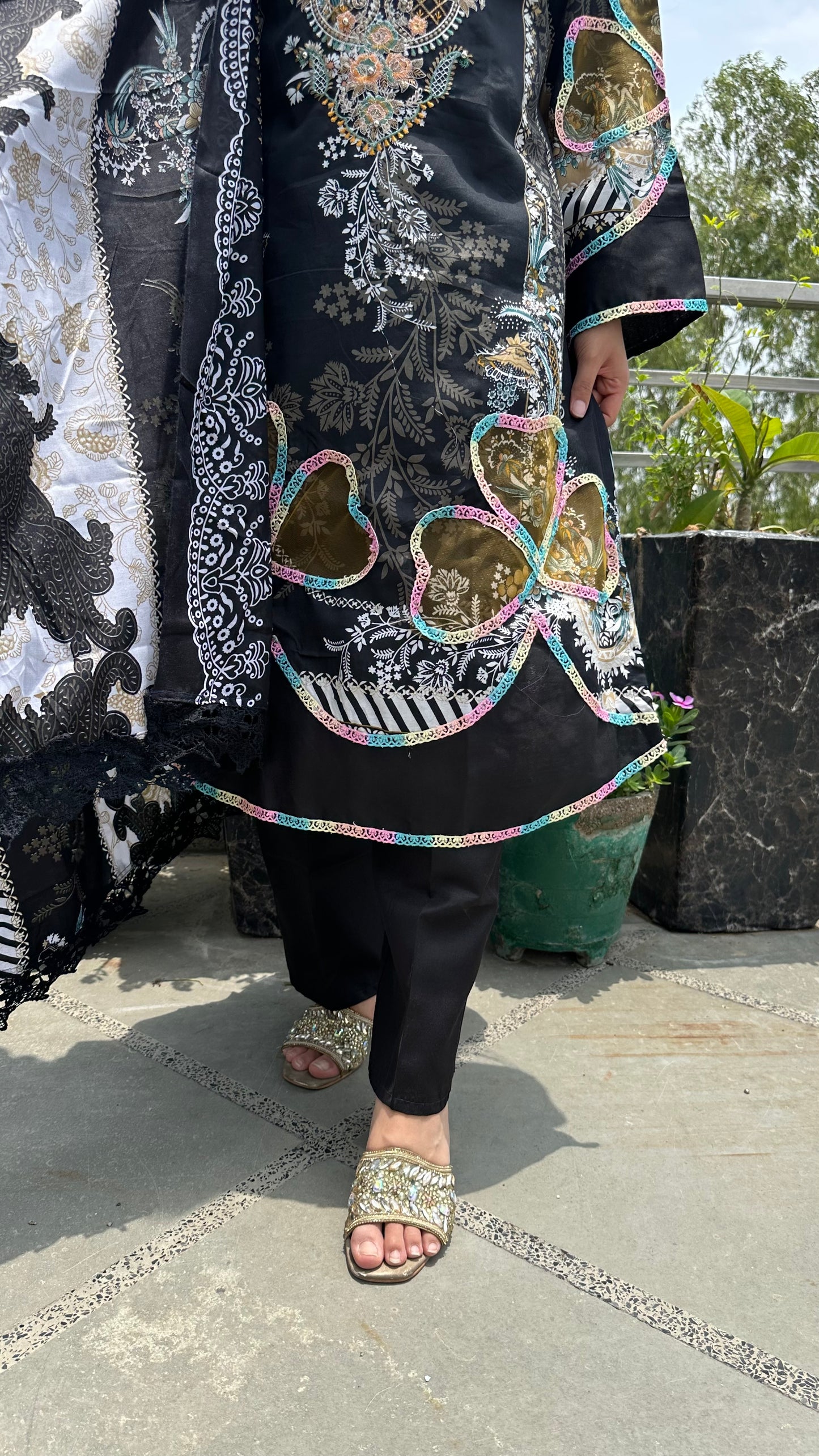 INDO COTTON BLACK SET