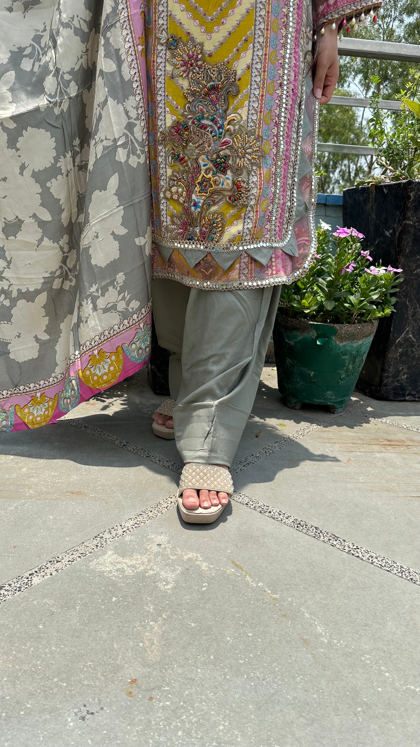 MUSLIN YELLOW GREY SET
