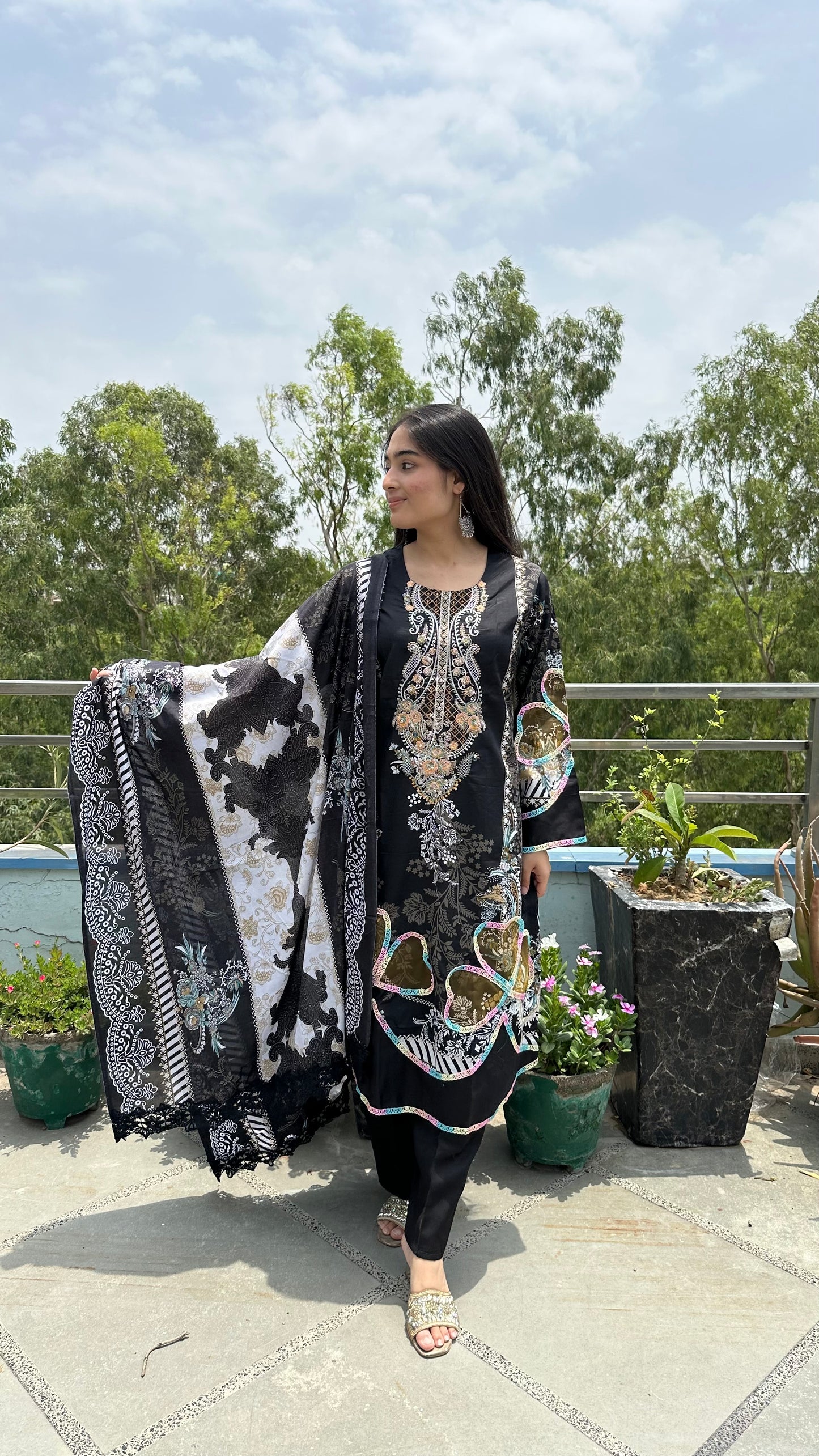 INDO COTTON BLACK SET