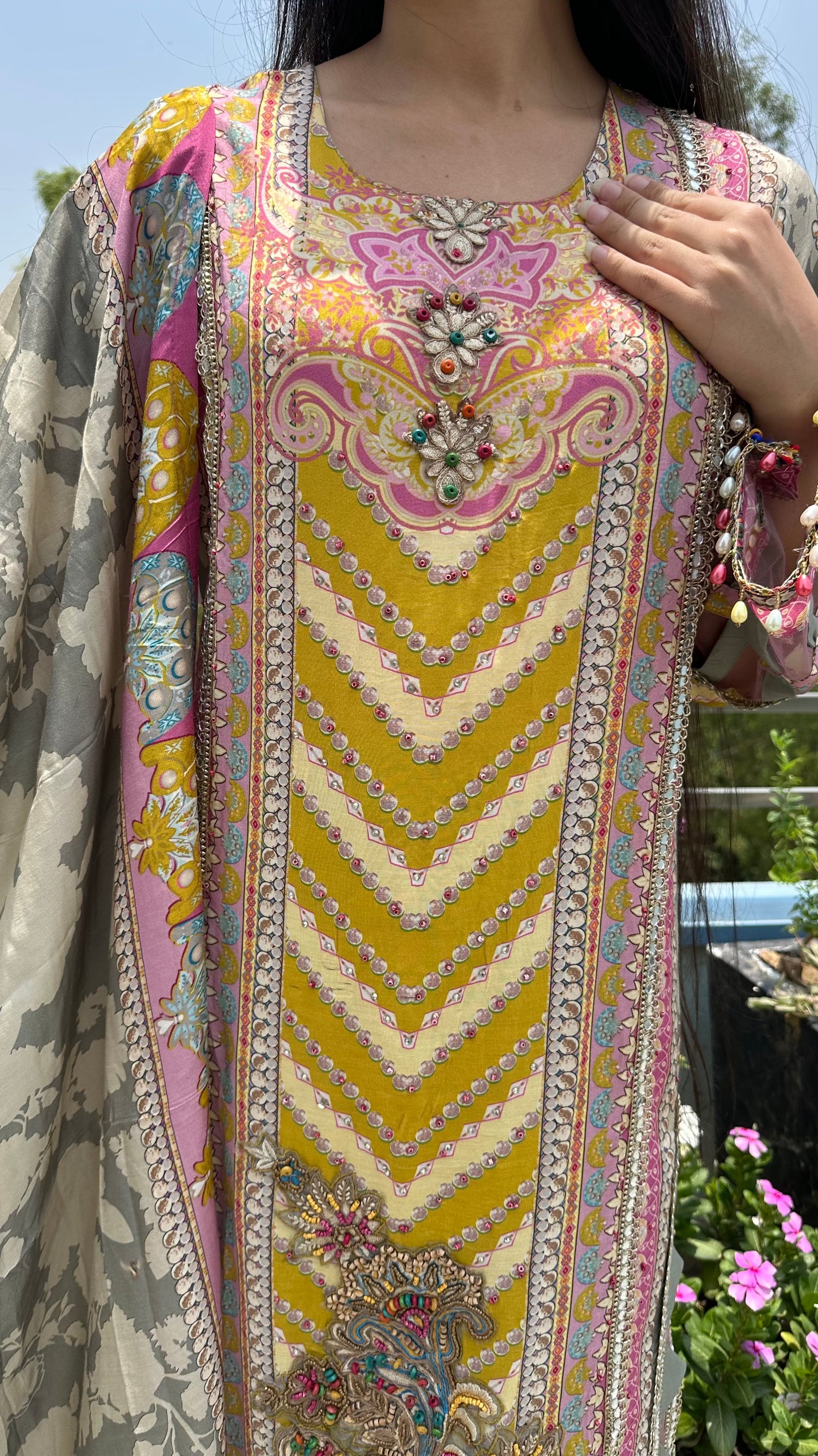 MUSLIN YELLOW GREY SET