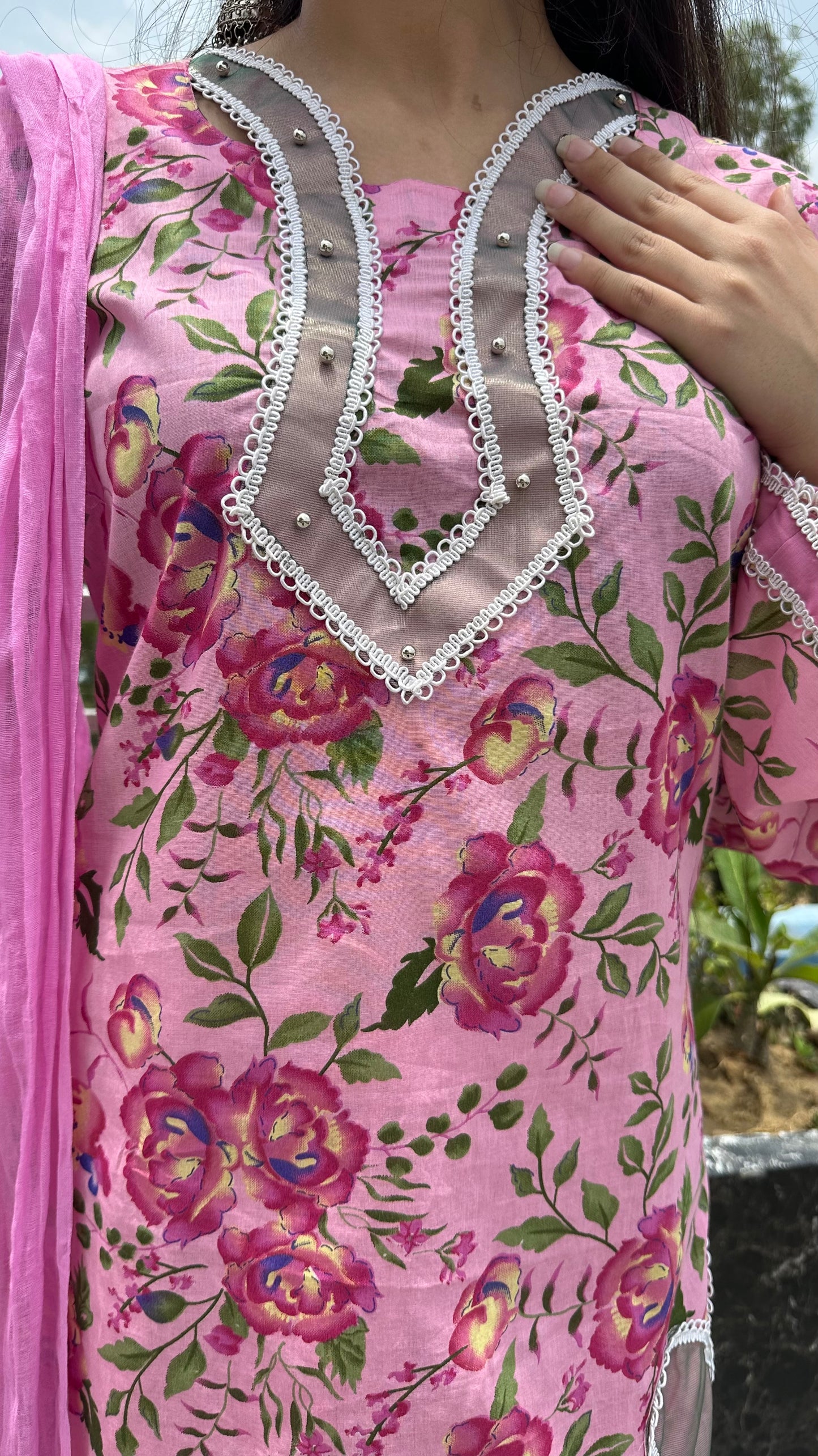 FLORAL COTTON PINK SET
