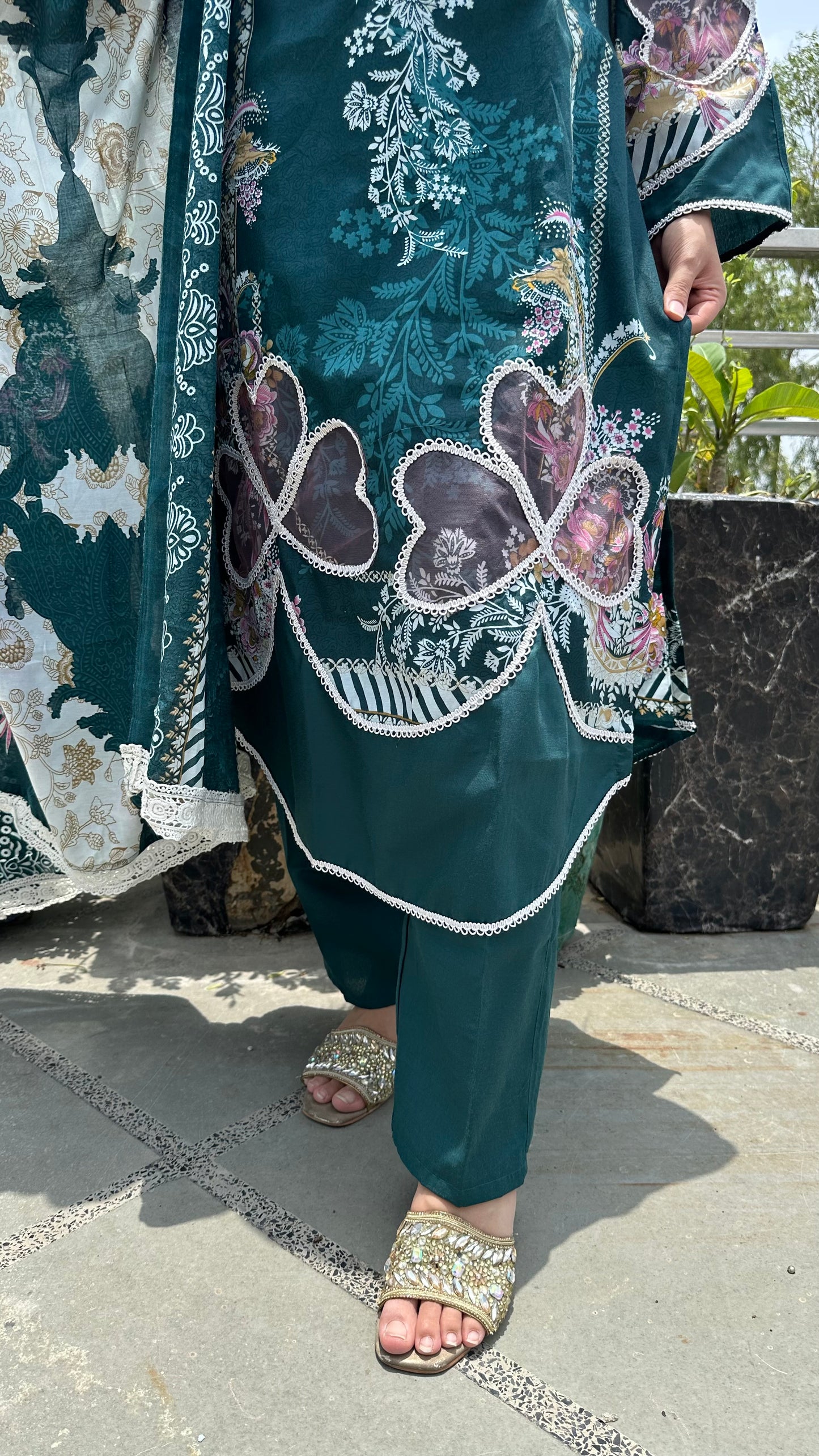INDO COTTON TEAL SET