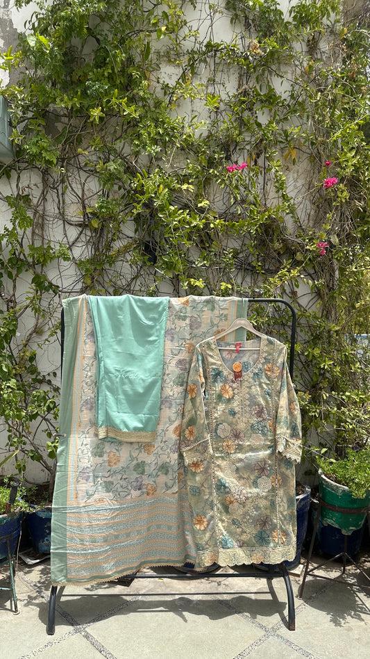 RAYON PASTEL HAND EMBROIDERED SET