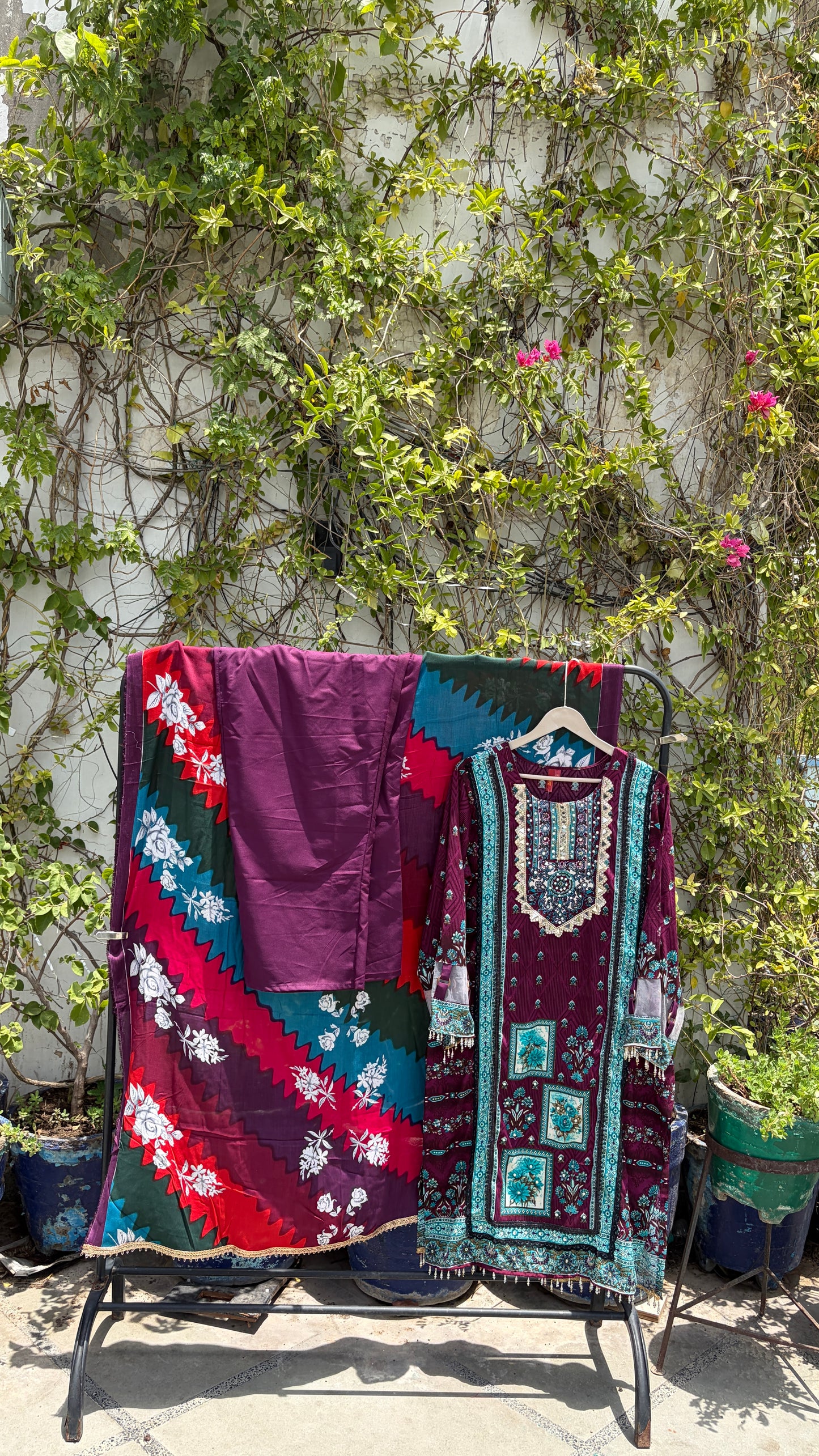 RAYON LACE WORK SET