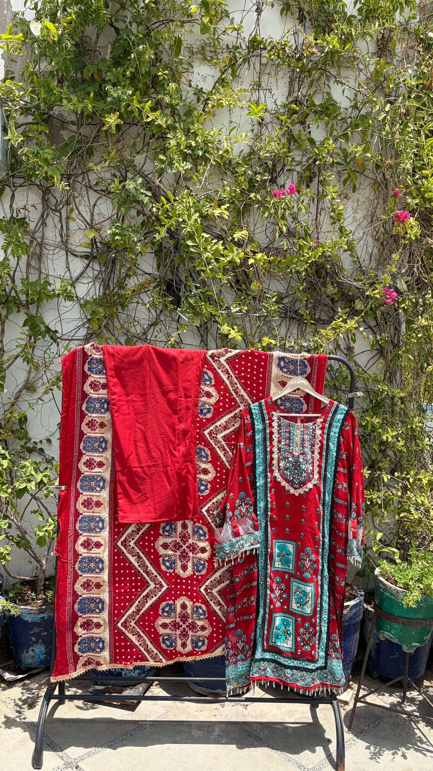 RAYON LACE WORK SET